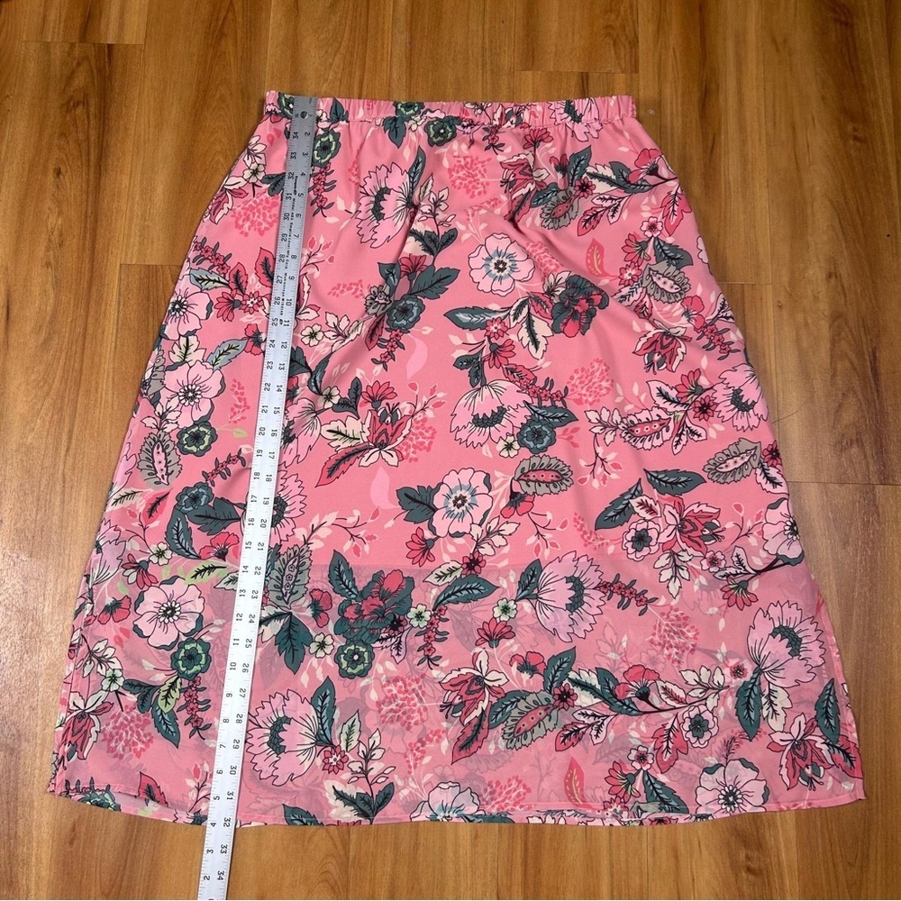 Coldwater Creek Pink Maxi A-Line Skirt with Slit - Picture 4 of 11